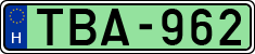 license plates of Hungary, Electric vehicles (1990)