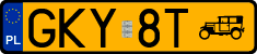 License plates of Poland, Oldtimers