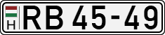 license plates of Hungary, Ministry of Interior (1990)