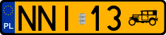 License plates of Poland, Oldtimers