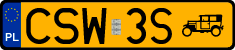 License plates of Poland, Oldtimers