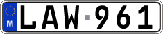 License plate of Malta, Regular plates (ABC 123)