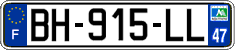 French license plate, SIV (ordinary)