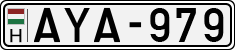 license plates of Hungary, Cars (1990)
