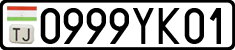 License plate of Tajikistan, Private owners (2009)