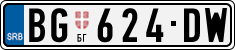 License plate of Serbia, Cars