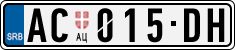 License plate of Serbia, Cars