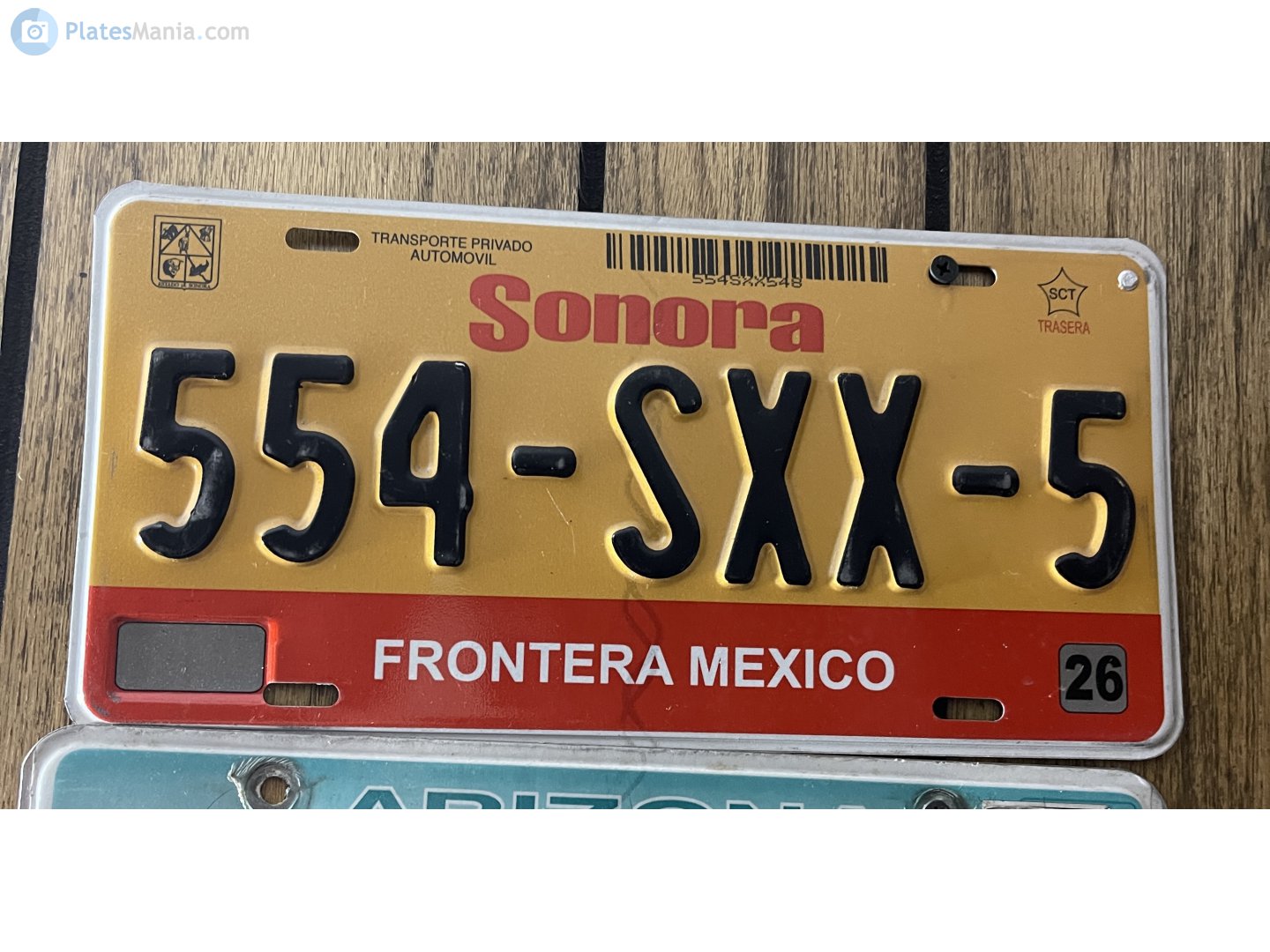 554-SXX-5, License plate without vehicle 