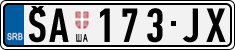 License plate of Serbia, Cars