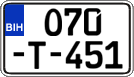 License plate of Bosnia and Herzegovina, Regular plates