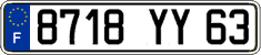 French license plate, FNI