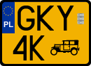 License plates of Poland, Oldtimers