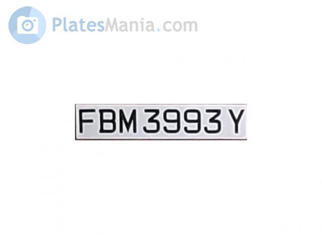 FBM 3993 Y, License plate without vehicle