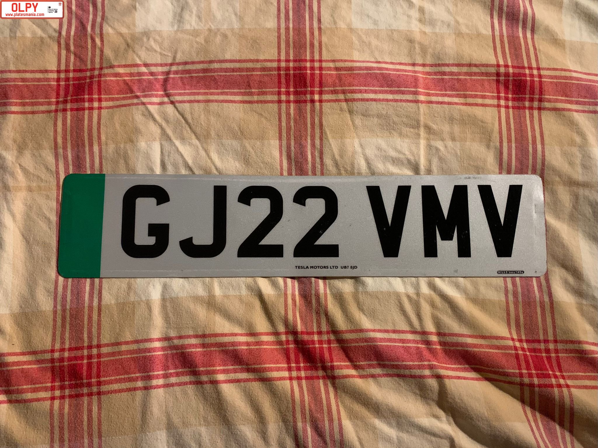 GJ22VMV, License plate without vehicle 