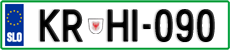 License plate of Slovenia, Cars