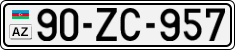 License plate of Azerbaijan, Cars
