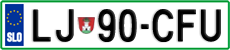 License plate of Slovenia, Cars