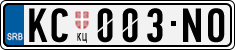 License plate of Serbia, Cars