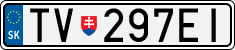 License plate of Slovakia, Cars