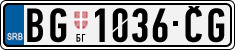 License plate of Serbia, Cars
