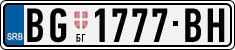 License plate of Serbia, Cars