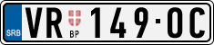 License plate of Serbia, Cars