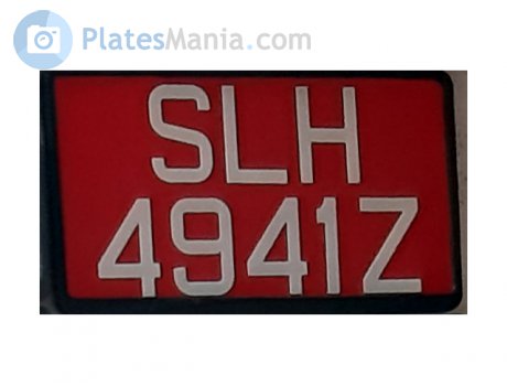 SLH 4941 Z, License plate without vehicle