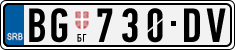 License plate of Serbia, Cars
