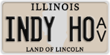 INDY HO, Oldsmobile Hurst/Olds (Illinois) License plate of the USA