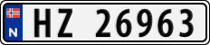 License plate of Norway, Cars