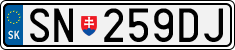 License plate of Slovakia, Cars