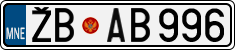 License plate of Montenegro, Cars