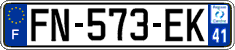 French license plate, SIV (ordinary)