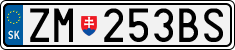 License plate of Slovakia, Cars