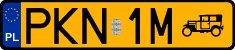 License plates of Poland, Oldtimers