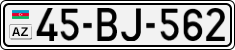 License plate of Azerbaijan, Cars