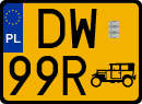 License plates of Poland, Oldtimers