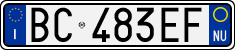 License plate of Italy, Cars (1994 year series)