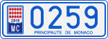 License plate of Monaco, Cars
