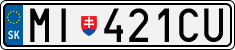 License plate of Slovakia, Cars