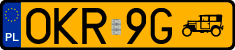 License plates of Poland, Oldtimers