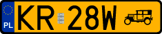 License plates of Poland, Oldtimers