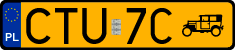 License plates of Poland, Oldtimers