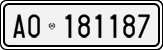 License plate of Italy, Cars (1927 year series)
