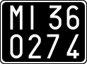 License plate of Italy, Cars (1927 year series)
