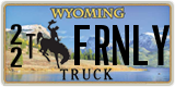 Wyoming, Vanity Plates (1(2) XXXXX)