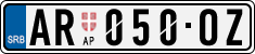 License plate of Serbia, Cars