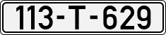 License plate of Bosnia and Herzegovina, 1998 year system