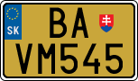 License plate of Slovakia, Export transit plates