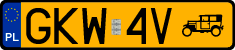 License plates of Poland, Oldtimers